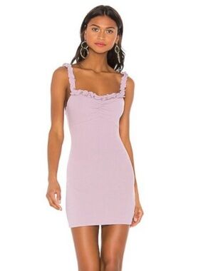 Privacy Please Zinnia Mini Dress Lavender Ruffle Straps